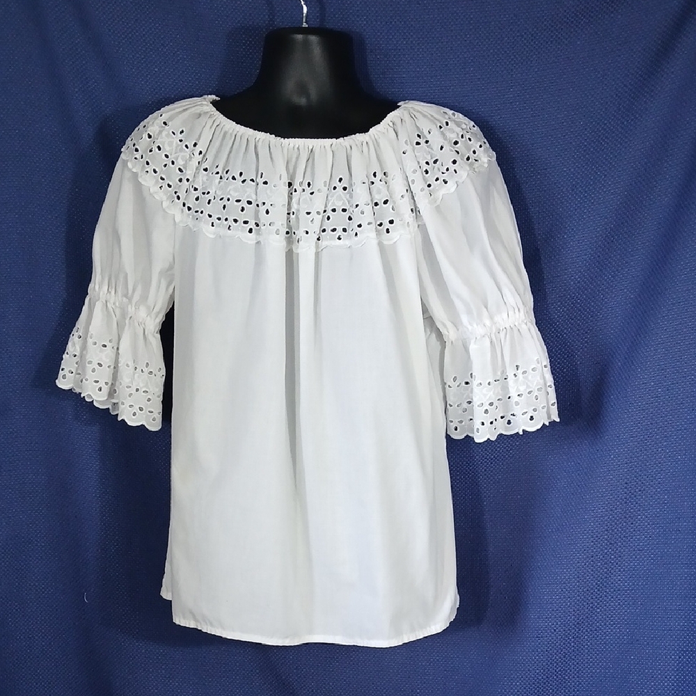 Cotton Eyelet Summer Blouse